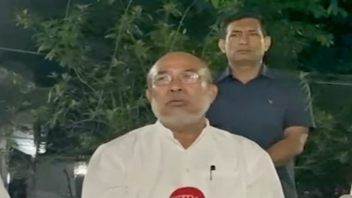 Etv BharatManipur CM N Biren Singh said around 35655 people moved to safe locations