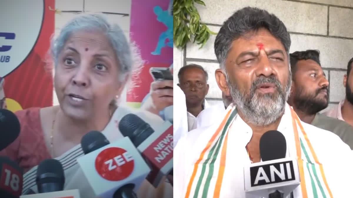 On D-day, Finance Minister Nirmala Sitharaman and Karnataka Congress president leader DK Shivakumar exchanged barbs over inflation and soaring cooking gas prices.