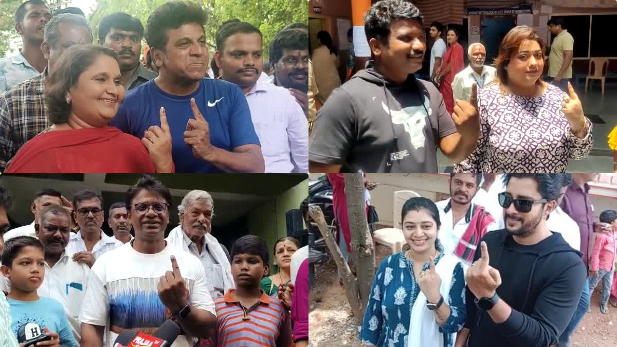 kannada celebrities cast their votes