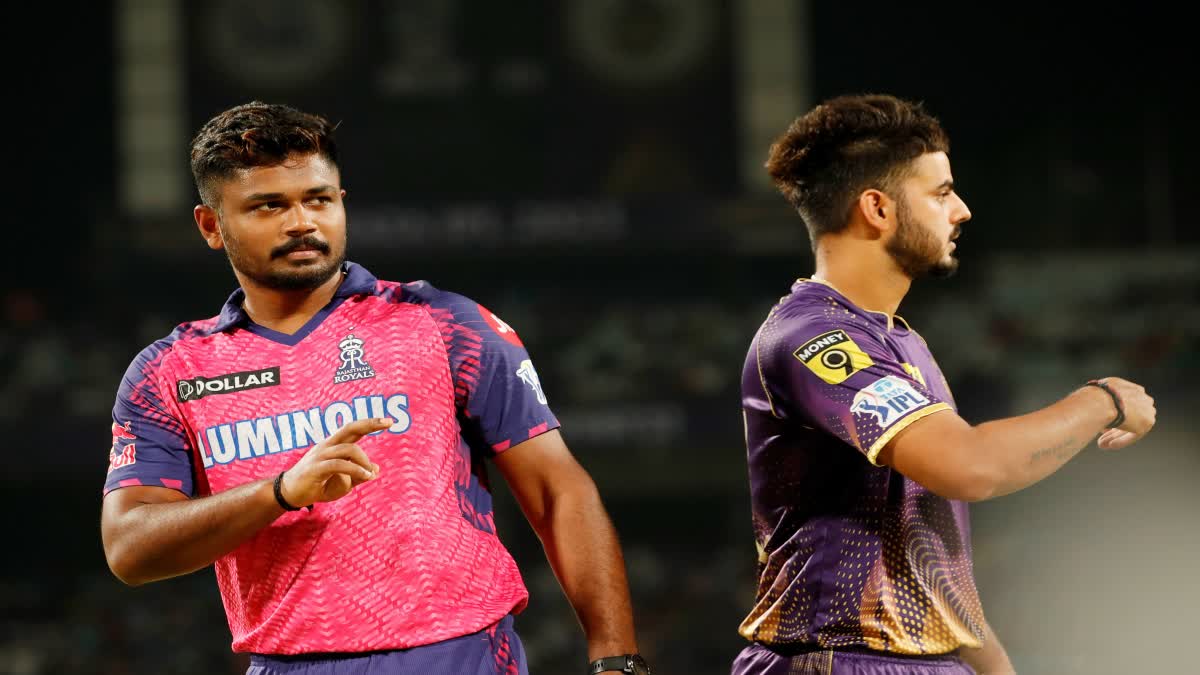 രാജസ്ഥാൻ റോയൽസ്  കൊൽക്കത്ത നൈറ്റ് റൈഡേഴ്‌സ്  Kolkata Knight Riders  Rajasthan Royals  കെ എം ആസിഫ് ടീമിൽ  സഞ്ജു സാംസണ്‍  സഞ്ജു  ട്രെന്‍റ് ബോൾട്ട്  Sanju Samson  രാജസ്ഥാൻ  രാജസ്ഥാന് ടോസ്  RR vs KKR Toss Report