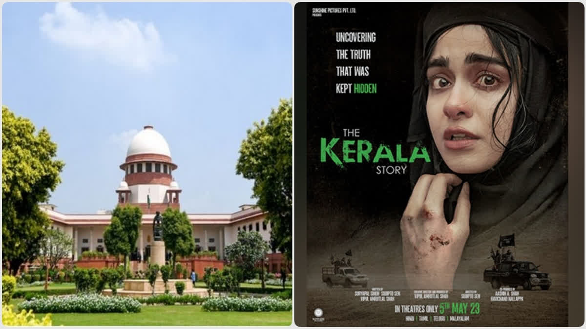 Supreme court image in left and Kerala story poster image in right