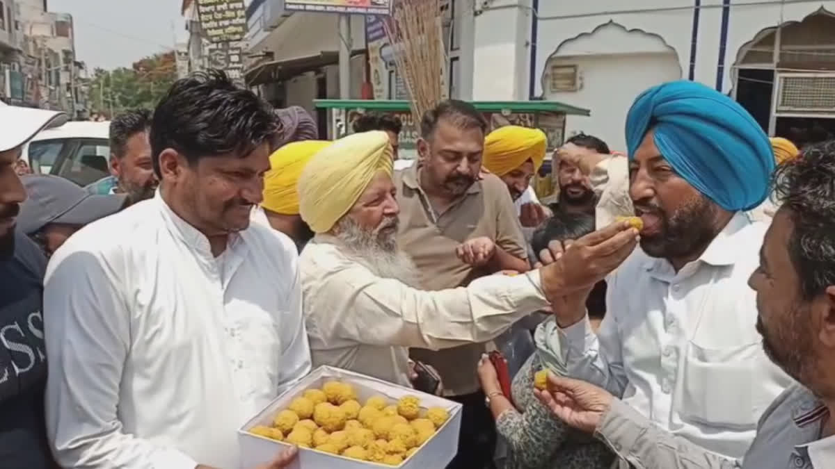 AAP workers celebrated victory in Sangrur