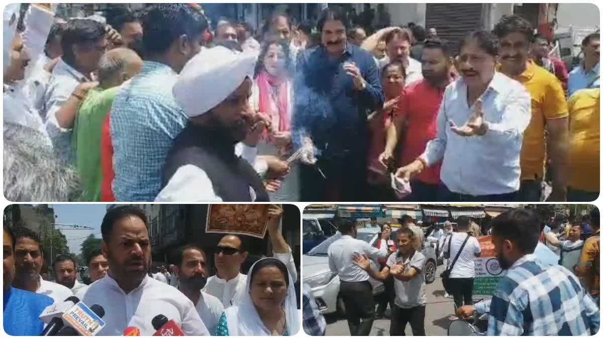 Celebrations in jammu by Congress on karnataka assembly results