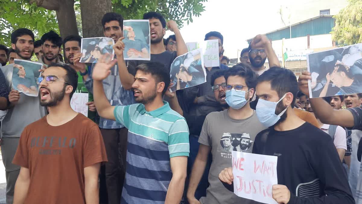 جموں میں کشمیری طلبہ کا زد و کوب، طلبہ کا احتجاج