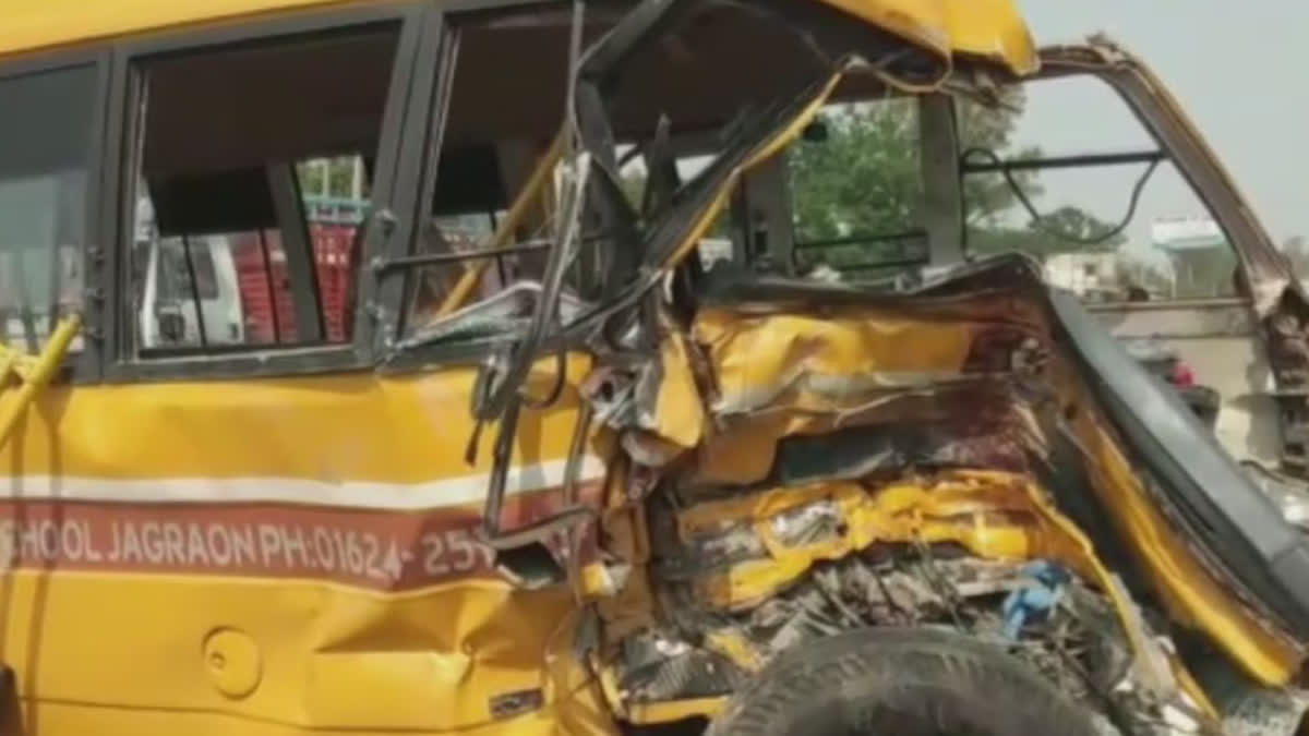 Government bus collided with a school bus in Ludhiana's Jagrao