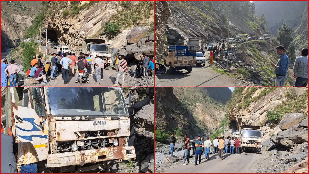 Tipper broke down on Chamba-Bharmour NH.