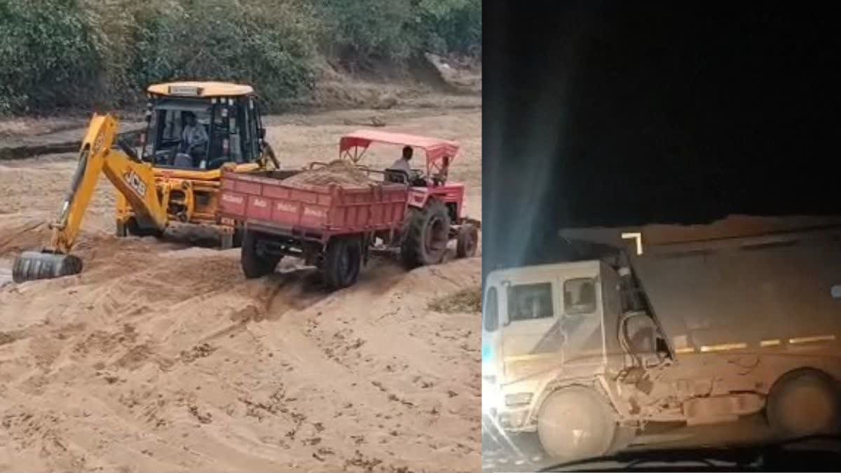 Illegal mining in Mahanadi in kanker