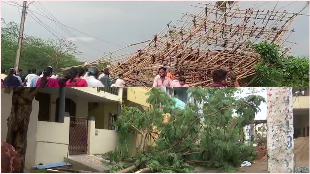 Rain with gusty winds in Srikakulam