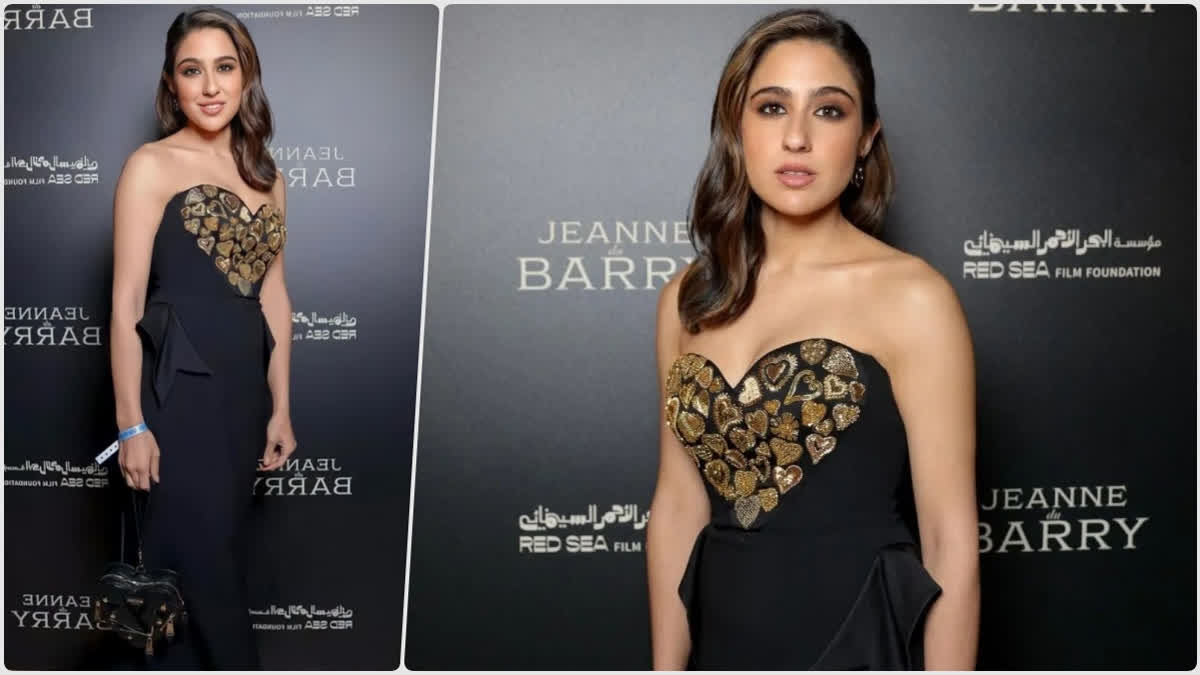 Sara Ali Khan changes into black off-shoulder dress for Cannes evening party after debuting in a lehenga