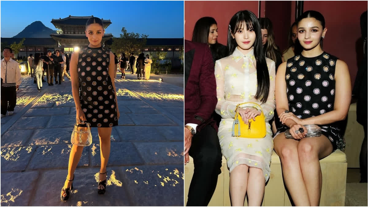 Alia Bhatt and K-pop singer IU poses together for pictures at Gucci Cruise 2024
