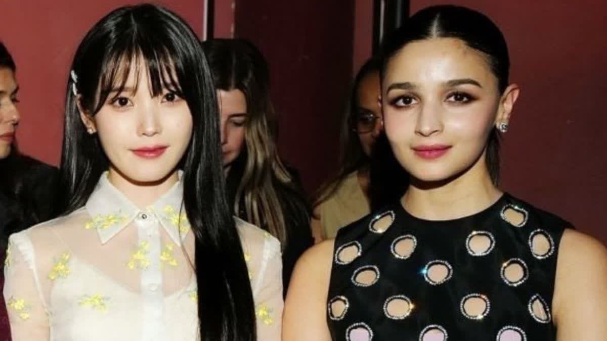 Alia Bhatt poses with K-pop singer IU