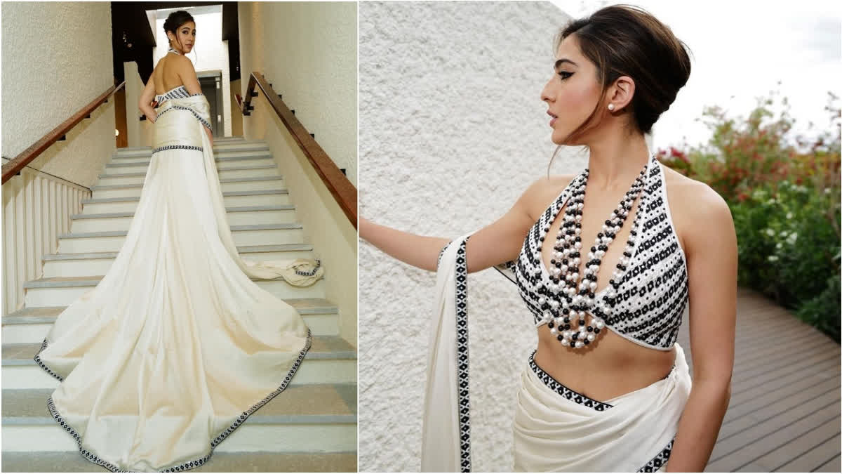 Sara Ali Khan brings back retro vibes with fusion saree at Cannes 2023