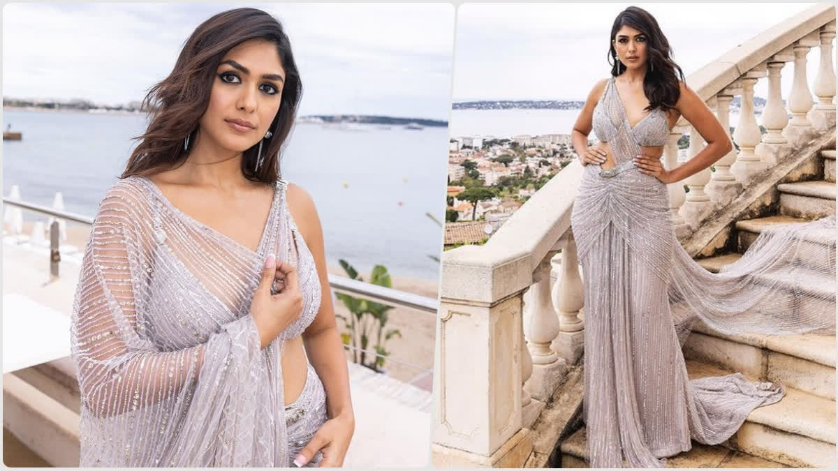 Mrunal Thakur looks like a dream in sequined saree at Cannes 2023