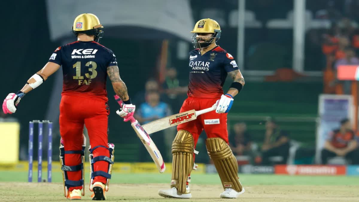 Royal Challengers Bangalore  Sunrisers Hyderabad  Thrilling batting of Virat kohli and Faf Duplessis  Virat kohli and Faf Duplessis  Virat kohli  Faf Duplessis  വെടിക്കെട്ടിന് തിരികൊളുത്തി കിങും ഫാഫും  കിങും ഫാഫും  സണ്‍റൈസേഴ്‌സ് ചാരം  സണ്‍റൈസേഴ്‌സ് ഹൈദരാബാദ്  സണ്‍റൈസേഴ്‌സ്  റോയല്‍ ചലഞ്ചേഴ്‌സ് ബാംഗ്ലൂര്‍  റോയല്‍ ചലഞ്ചേഴ്‌സ്  ബാംഗ്ലൂര്‍  ഹെന്‍റിച്ച് ക്ലാസന്‍റെ സെഞ്ചുറി പാഴായി