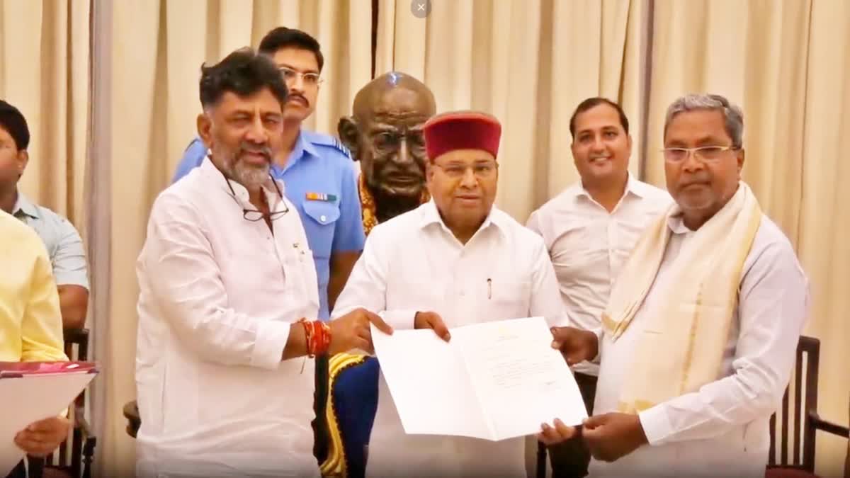 clp  Siddaramaiah  Shivakumar meet Governor  Governor Thawar Chand Gehlot  മുഖ്യമന്ത്രിയായി സിദ്ധരാമയ്യ  സത്യപ്രതിജ്ഞ 20ന്  കര്‍ണാടകയില്‍ മുഖ്യമന്ത്രി സിദ്ധരാമയ്യ