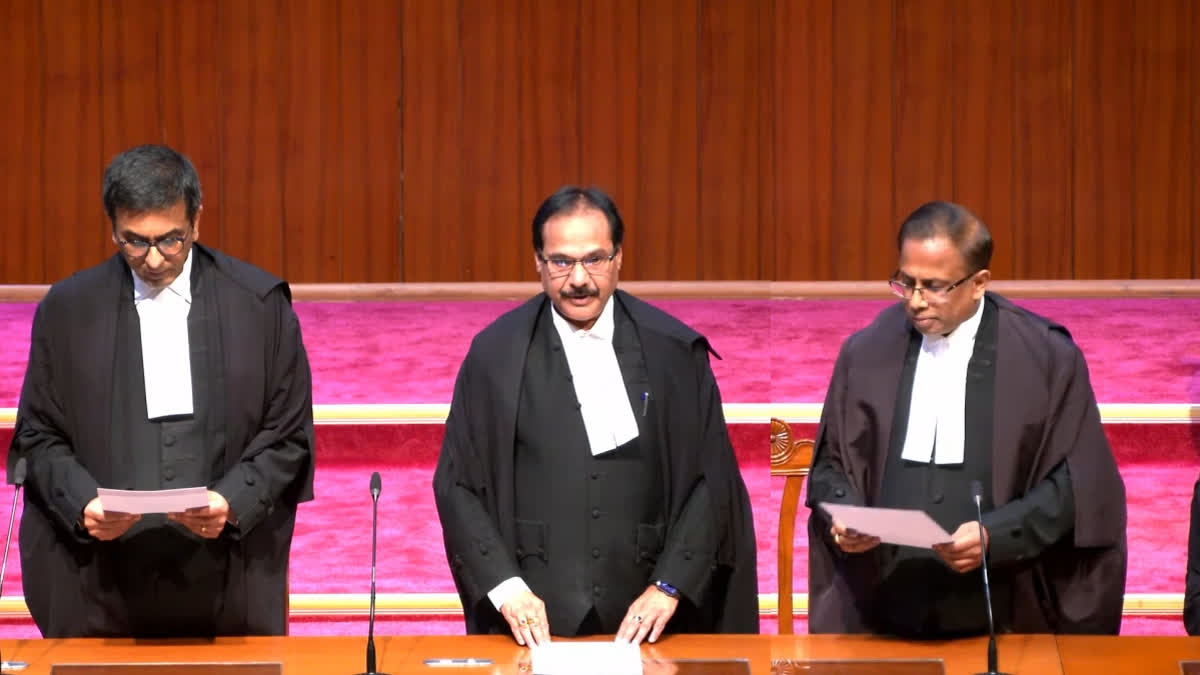 The apex court regains its full strength of 34 judges with the swearing-in of two new judges for a brief period as three judges -- Justices KM Joseph, Ajay Rastogi and V Ramasubramnian -- are demitting office during the summer vacation itself.