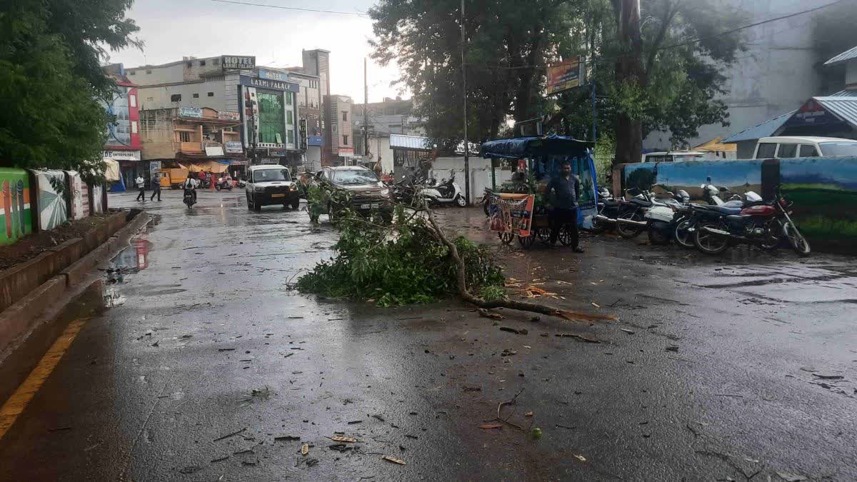 thunderstorm with rain hail in bastar