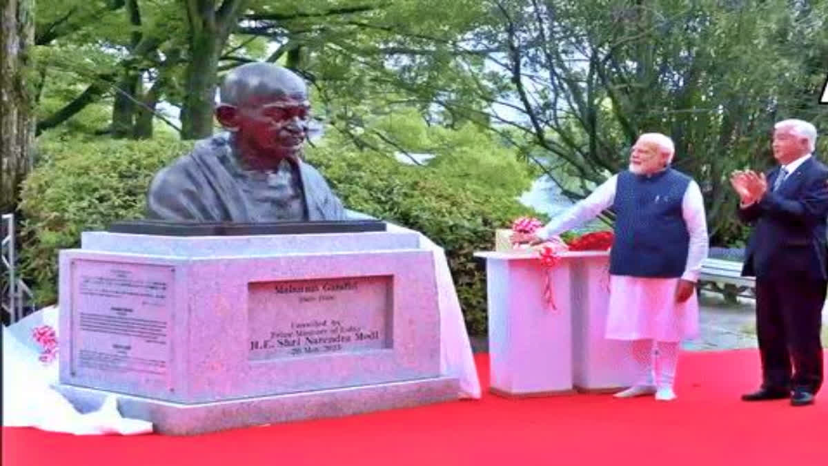 PM Modi holds meeting with Japanese counterpart Kishida; unveils Mahatma Gandhi's bust in Hiroshima