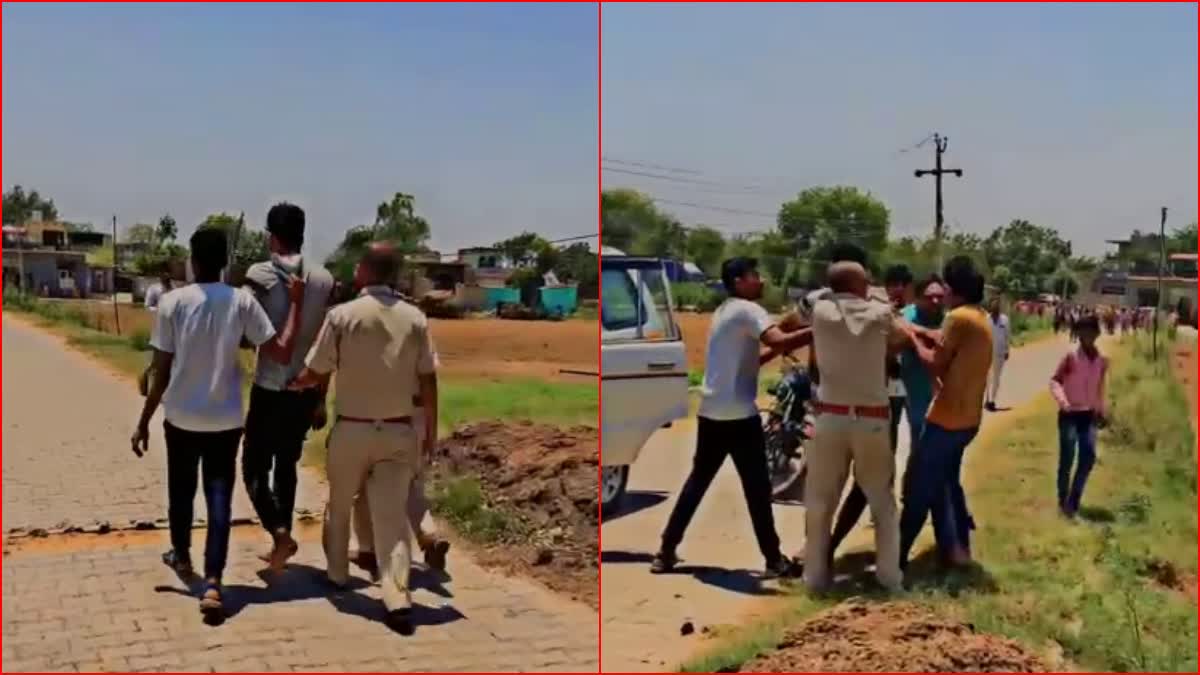 villagers beat up rajasthan police in nuh