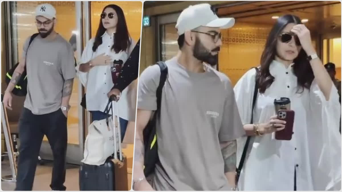 Anushka Sharma Virat Kohli Perfect couple seen at Mumbai airport; Love from fans