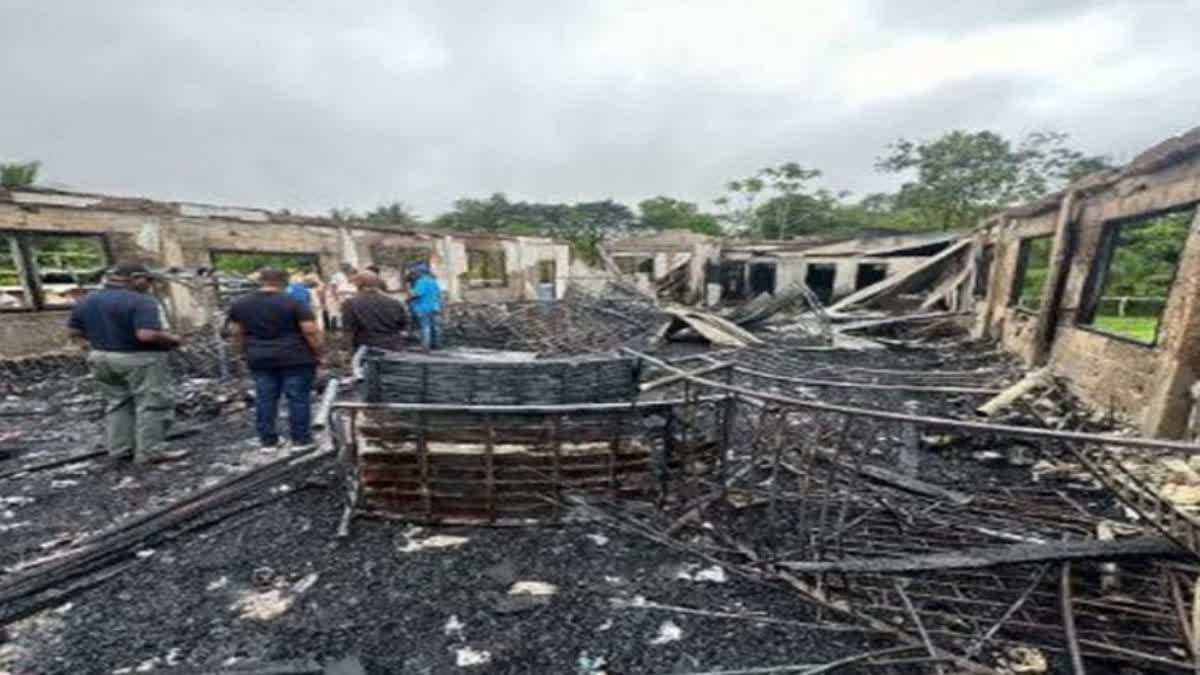 school dormitory catches fire in Guyana