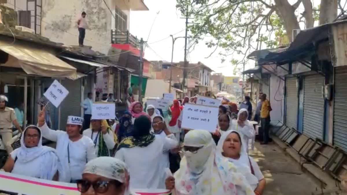 ANM protest in Dholpur