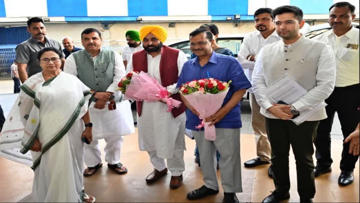 Kejriwal, Bhagwant Mann and others with Mamata