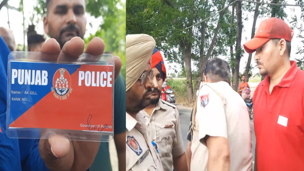 The fake policeman caught by the real police, see how he was cutting the challan?