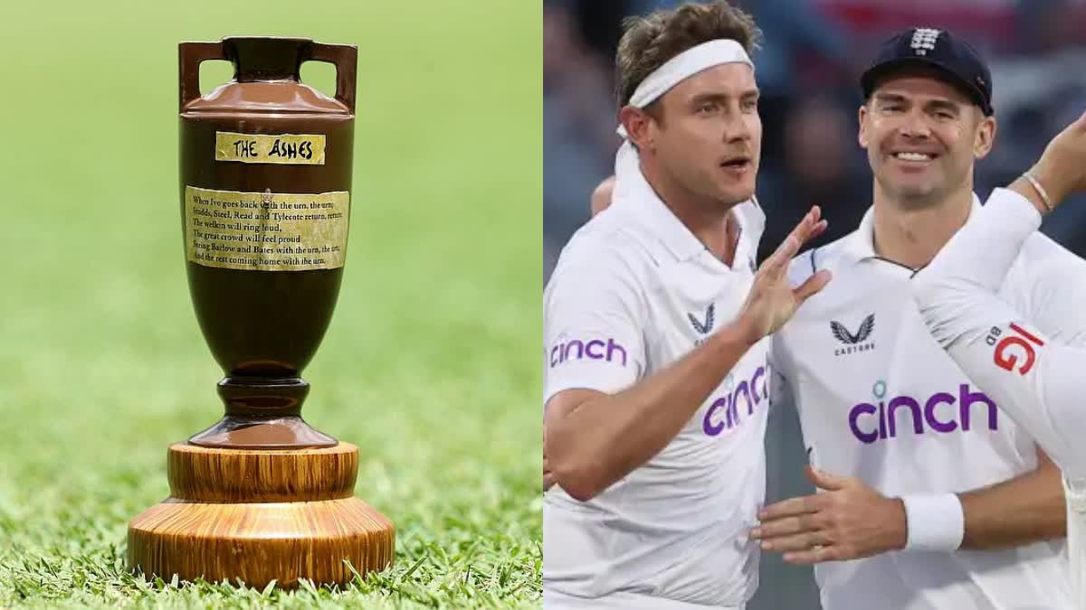 ashes trophy and james anderson