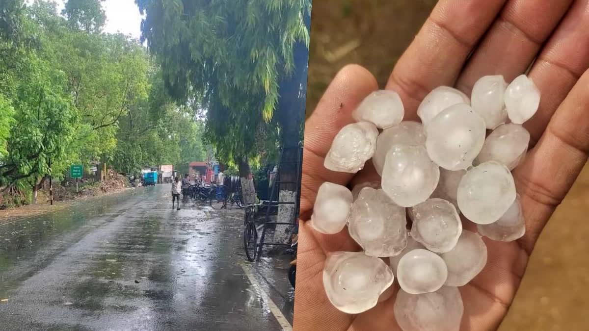 पटना के धनरूआ में तेज हवा के साथ ओलावृष्टि