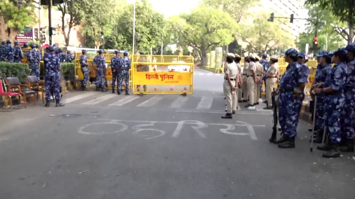 heavy security in lutyens delhi