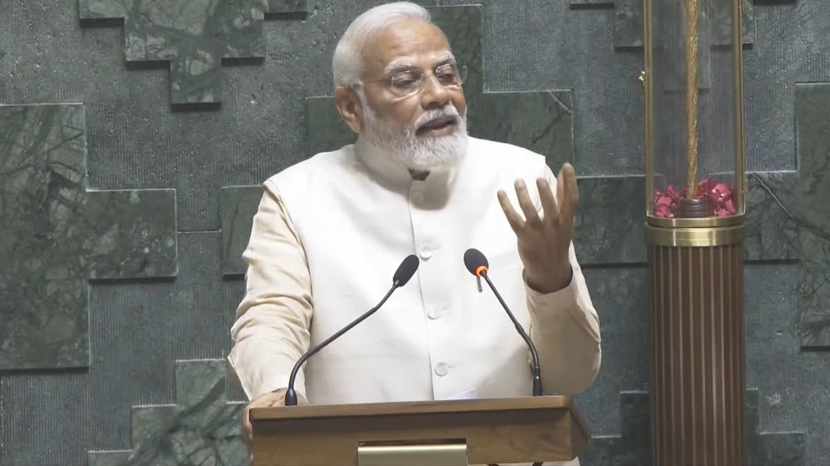 The new Parliament building was inaugurated by Prime Minister Narendra Modi earlier in the day and this is his first speech since he dedicated this grand edifice to the country.