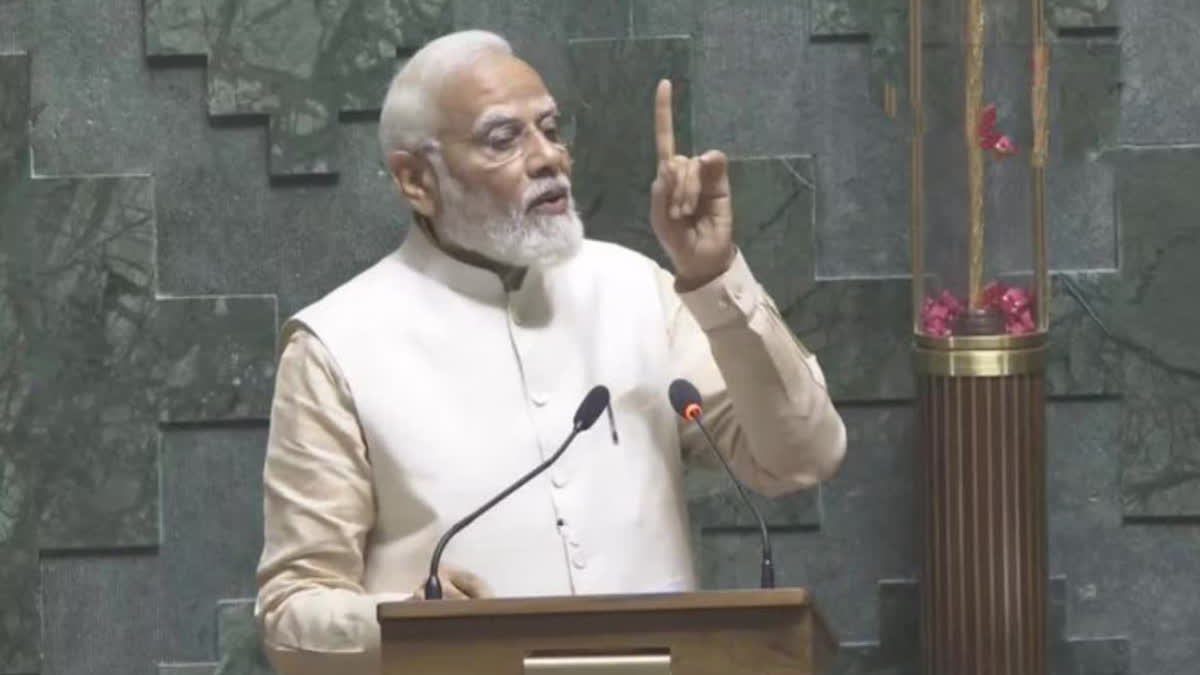 Prime Minister Narendra Modi addressing at the New Parliament House