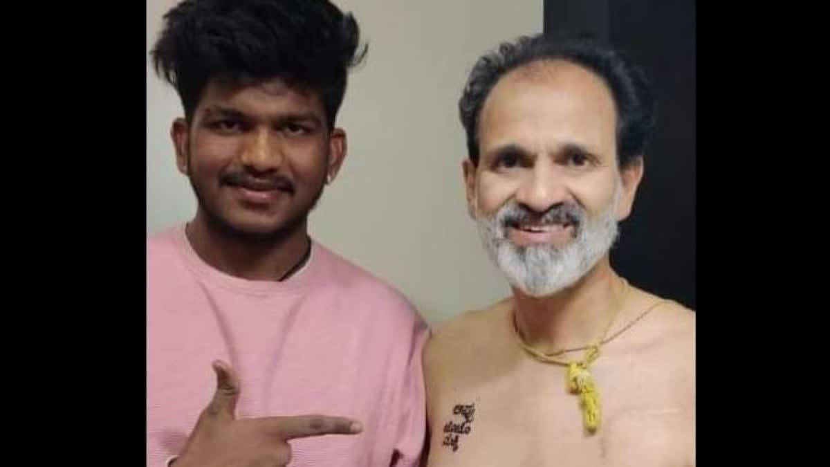 Raghavendra Rajkumar gets a tattoo of his brother puneeth rajkumar name