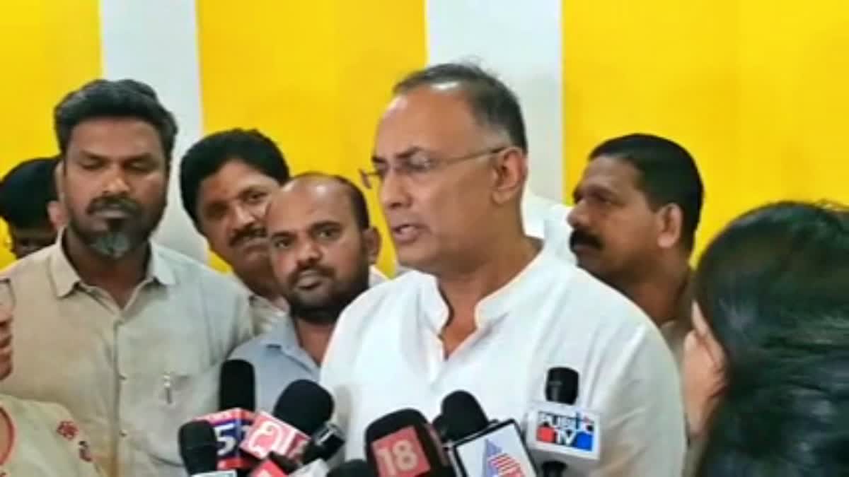 Health Minister Dinesh Gundu Rao spoke to reporters.