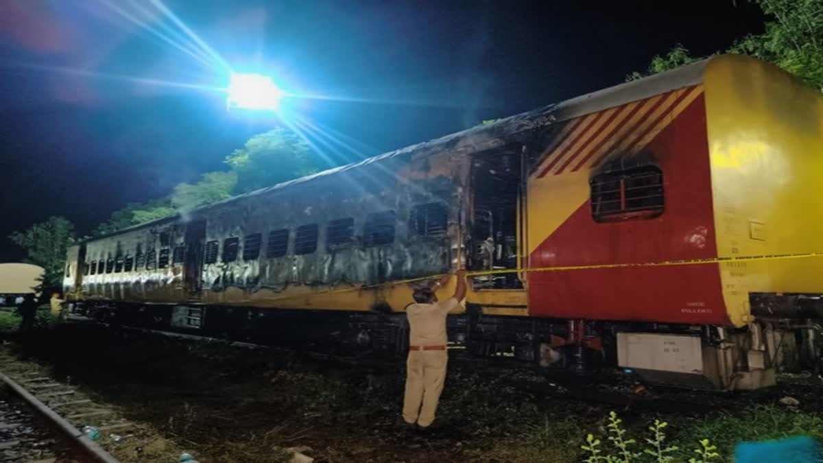 Train caught fire at Kannur Railway station