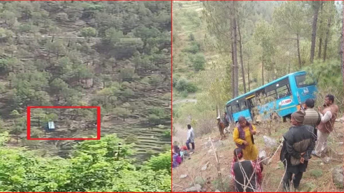 HRTC bus fell into gorge at Karsog in Mandi district, many injured