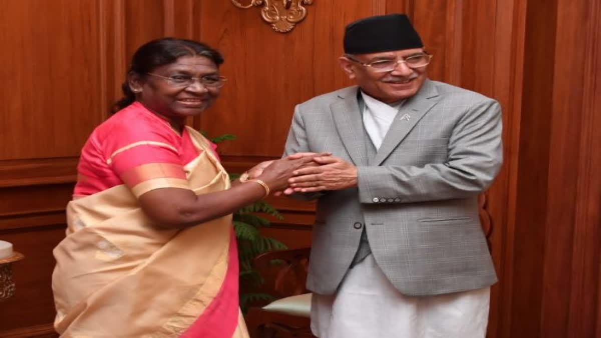 Nepal PM Pushpa Kamal Dahal calls on President Draupadi Murmu