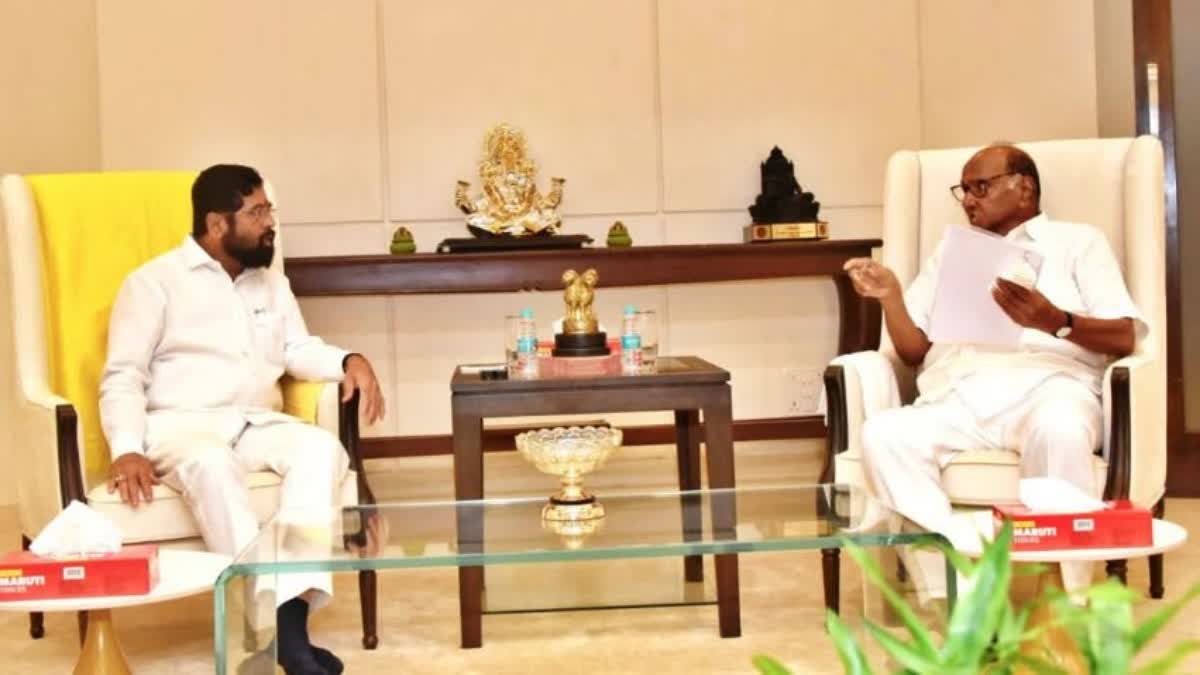 NCP Chief Sharad Pawar meets Maharashtra CM Eknath Shinde