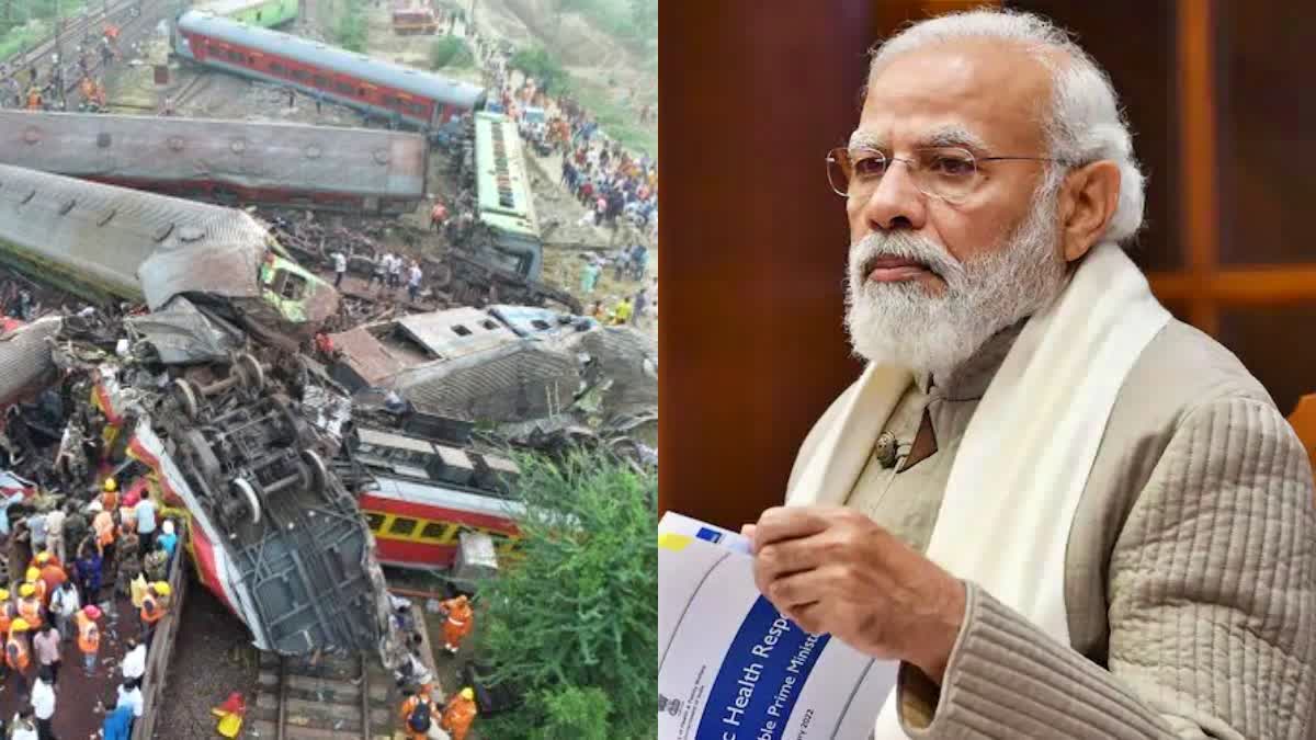 Prime Minister Narendra Modi  Modi has convened a meeting to review  situation in relation to the rail accident  ಪ್ರಧಾನಿ ನರೇಂದ್ರ ಮೋದಿ ತುರ್ತು ಸಭೆ  ಬಾಲಸೋರ್​ನಲ್ಲಿ ಸಂಭವಿಸಿದ ರೈಲು ಅಪಘಾತ  ರೈಲ್ವೇ ಸಚಿವರು ಬೆಳಗ್ಗೆ ಘಟನಾ ಸ್ಥಳಕ್ಕೆ  ತುರ್ತು ಸಭೆ ಕೈಗೊಂಡ ಪ್ರಧಾನಿ ಮೋದಿ  ಬಾಲಸೋರ್​ ರೈಲು ಅಪಘಾತ  ವಿಶೇಷ ಪರಿಹಾರ ಆಯುಕ್ತರ ಕಚೇರಿ