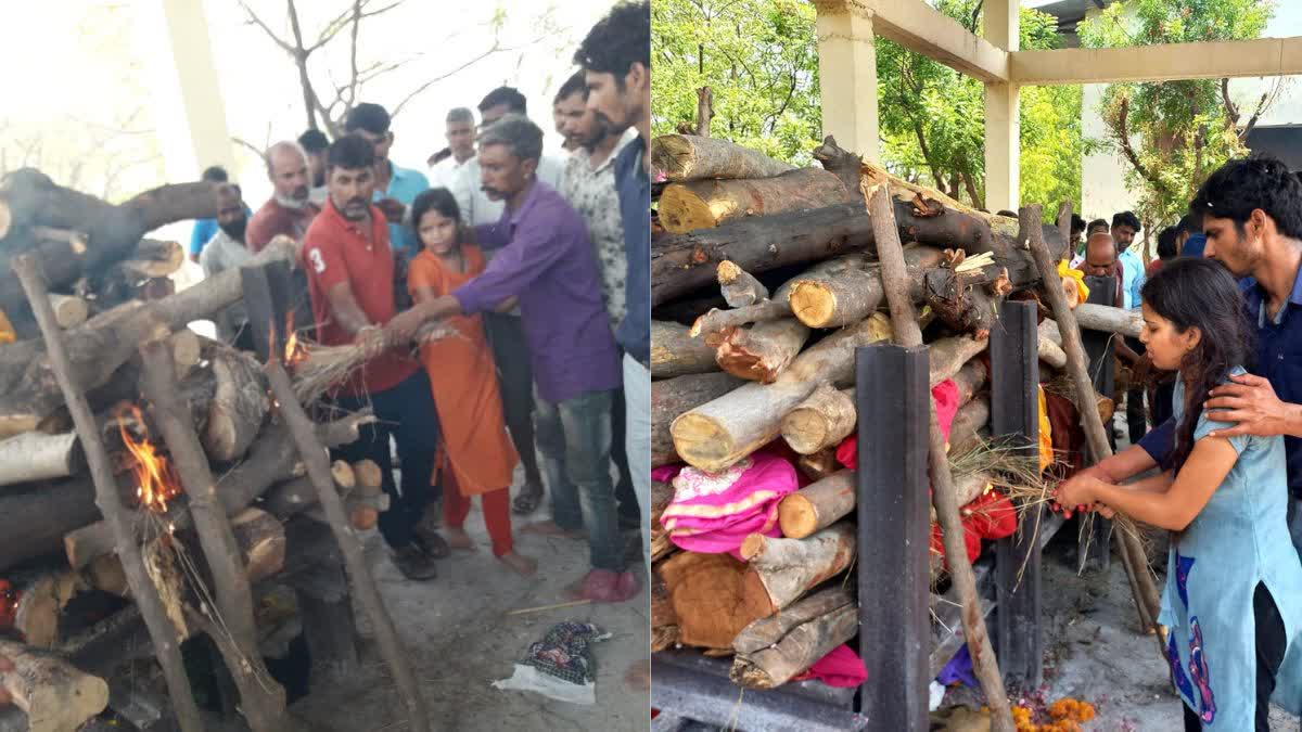 Daughters lend shoulder to mother body