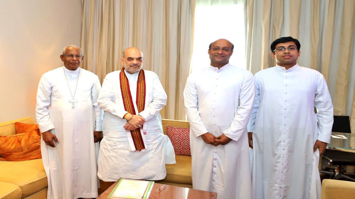 Amit Shah meets Archbishop Andrews Thazhath during Kerala visit