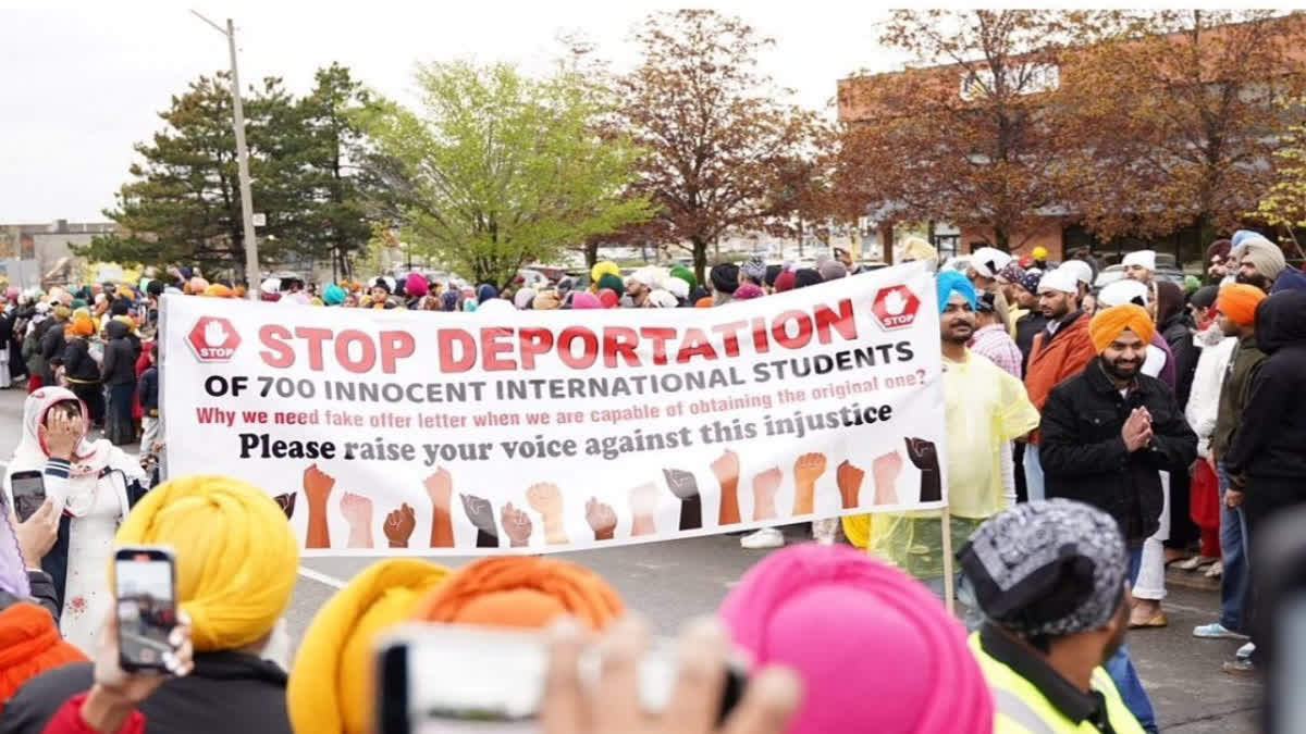 Demonstration of Punjabis in the city of Michigan, Canada