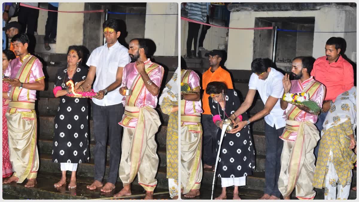 Former cricketer Venkatesh Prasad in Varanasi Ganga Aarti