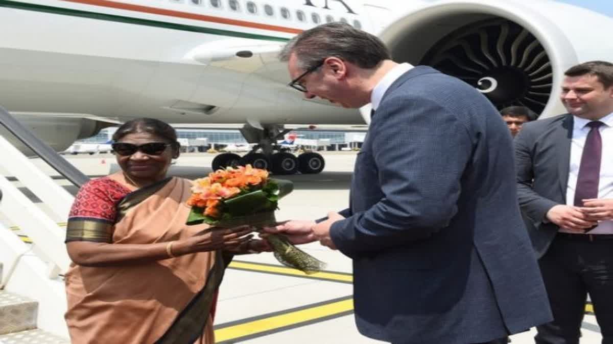 President Murmu arrives in Serbia on state visit