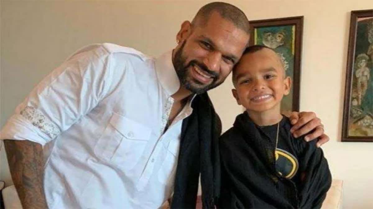 shikhar dhawan with his son zoravar dhawan