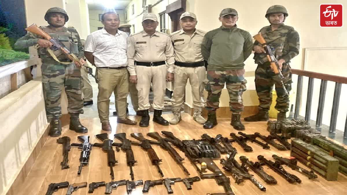 35 weapons and warlike store recovered during Combing operation in Manipur