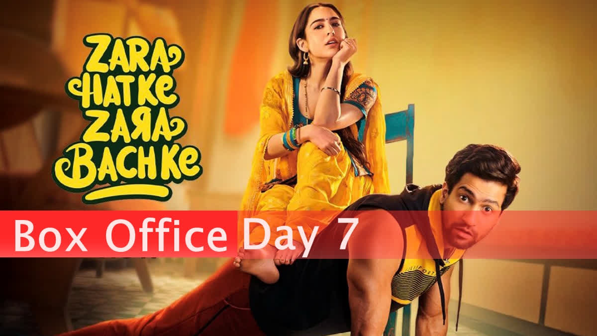 Zara Hatke Zara Bachke BO day 7  ZHZB domestic box office collection  vicky kaushal  sara ali khan  vicky and sara  Zara Hatke Zara Bachke total collection  Zara Hatke Zara Bachke box office result  Vicky Kaushal film Zara Hatke Zara Bachke  Vicky Kaushal film  Zara Hatke Zara Bachke  Vicky Kaushal  Zara Bachke Box Office Collection day 7  വിക്ക സാറ ചിത്രത്തിന്‍റെ ആദ്യ ഏഴ് ദിന കലക്ഷന്‍  സാറയുടെ പെരുമാറ്റം സ്വീകരിച്ചെന്ന് വിക്കി  സാറാ ഹട്ട്‌കെ സാറാ ബച്ച്‌കെ  സാറ അലി ഖാൻ  വിക്കി കൗശല്‍  സാറ  വിക്കി  Taran Adarsh