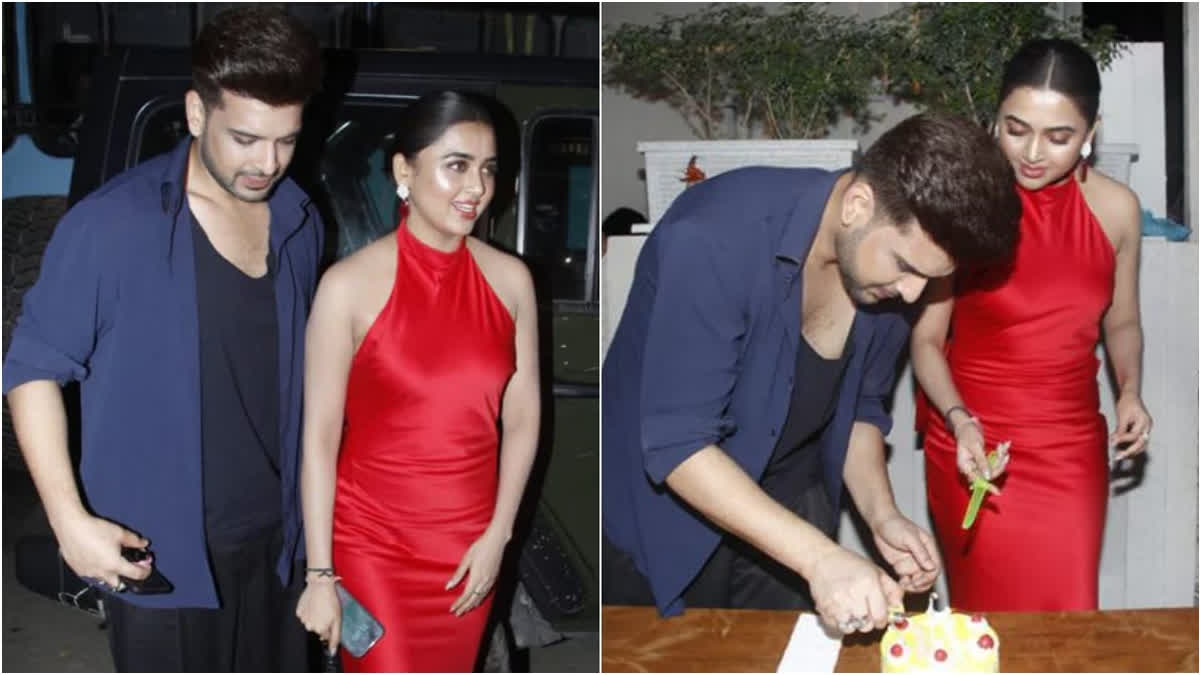 Tejasswi Prakash celebrates 30th birthday with Karan Kundrra and parents, sizzles in scarlet backless gown