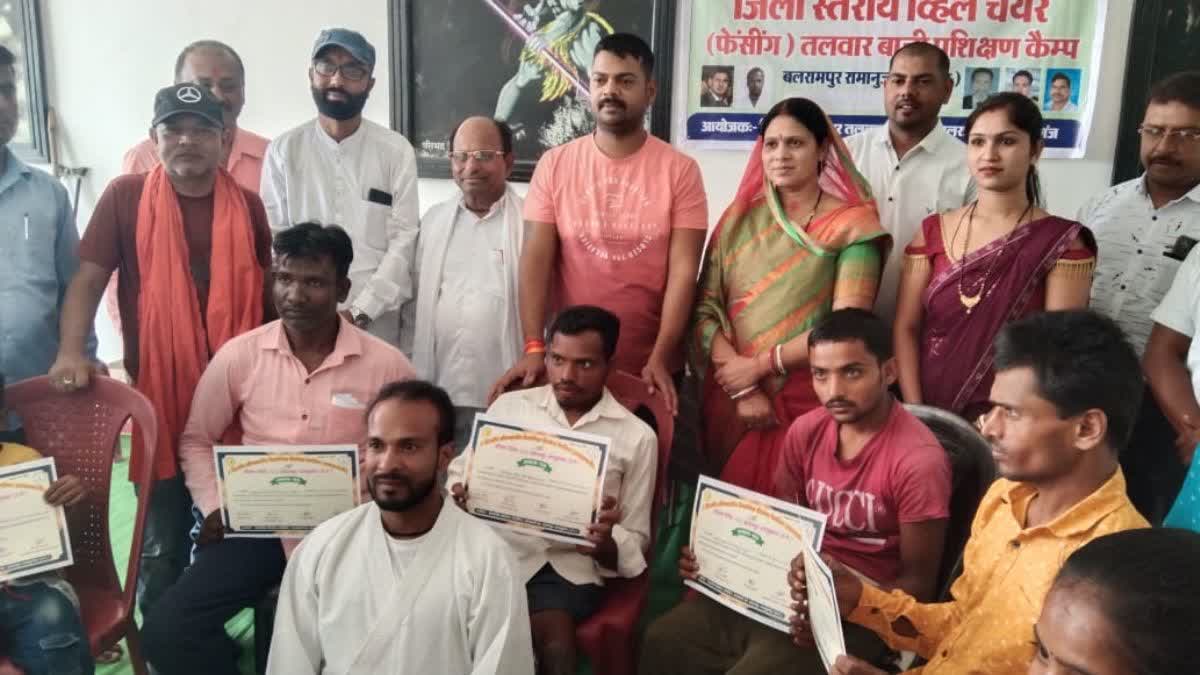 Differently abled players took fencing training